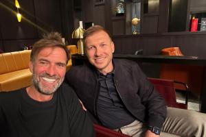 师徒情！利物浦旧将克拉万社媒晒与克洛普合照