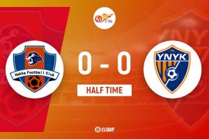 半场-梅州客家暂0-0云南玉昆 罗德里格劲射造险 杨一虎染黄