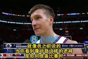 博格丹：哈登以身作则，我们跟随他的步伐！他激发出了最好的我！